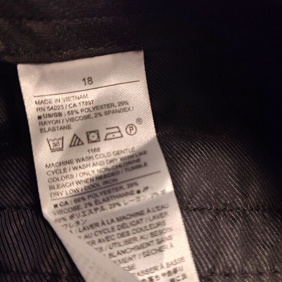 Banana Republic Black Ryan Fit Straight Leg Stretch Twill Pants Size 18 Office - Picture 12 of 12